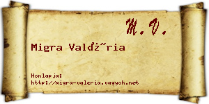 Migra Valéria névjegykártya